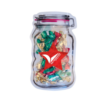 Mailing weckpotje met Kerst metallic sweets - Topgiving